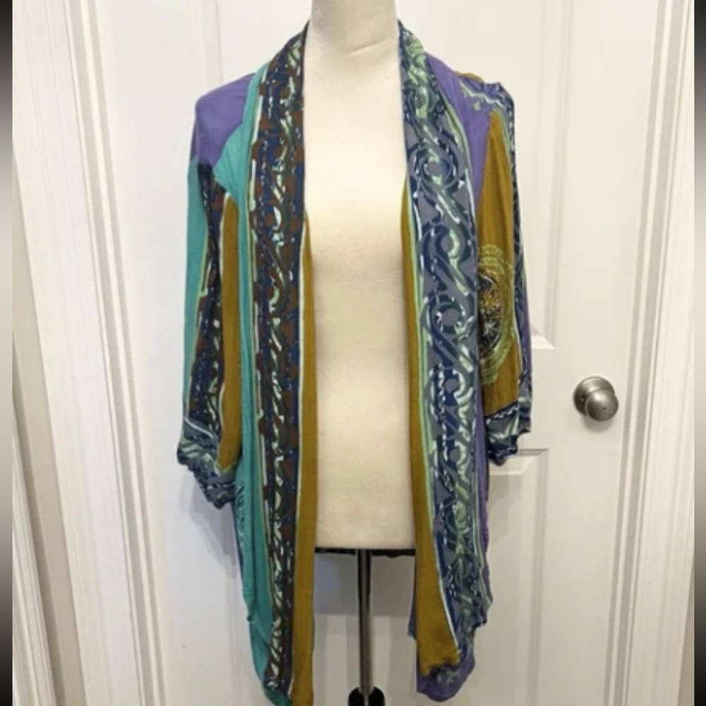 Ulla Popken Artsy Geometric Kimono Size 24 / 26 Boho Indie Festival Artist